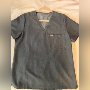 Figs Heather Denim scrub top